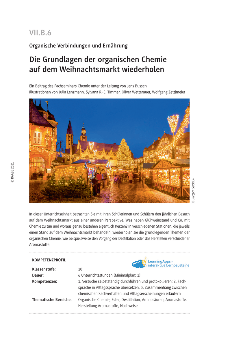 Die Grundlagen der organischen Chemie auf dem Weihnachtsmarkt wiederholen