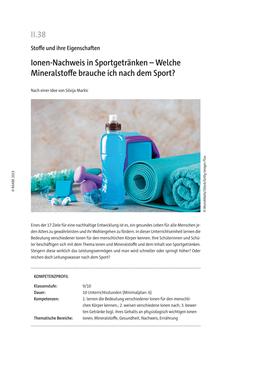 Ionen-Nachweis in Sportgetränken