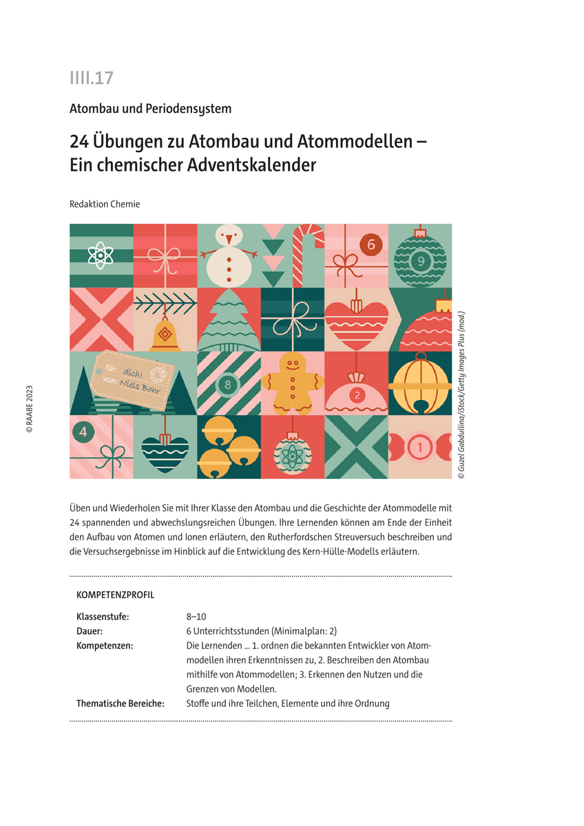 24 Übungen zu Atombau und Atommodellen