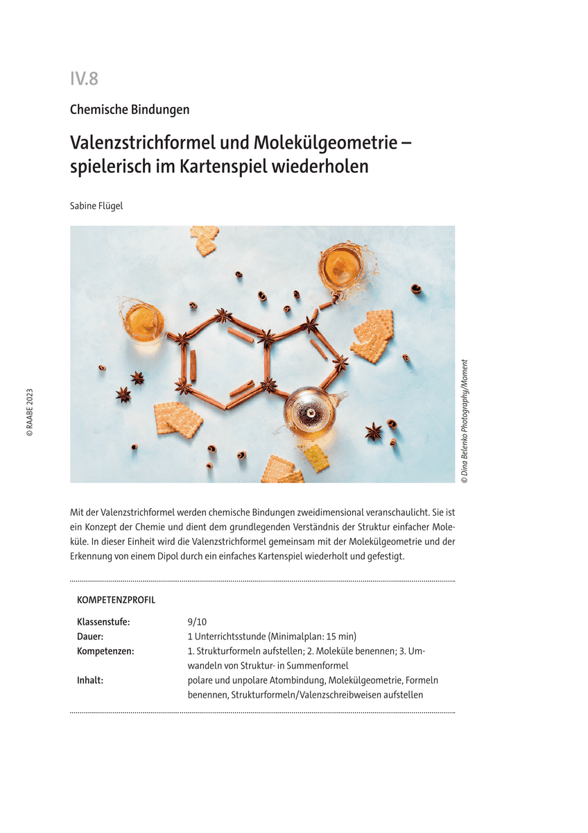 Valenzstrichformel und Molekülgeometrie