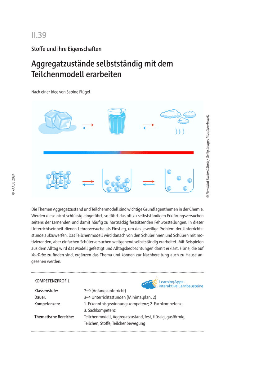 Aggregatzustände selbstständig mit dem Teilchenmodell erarbeiten