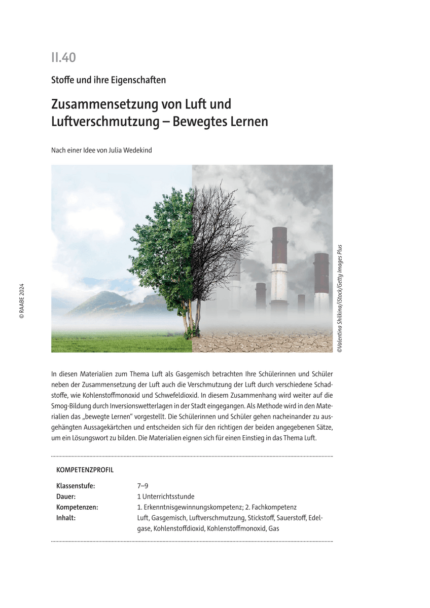 Zusammensetzung von Luft und Luftverschmutzung