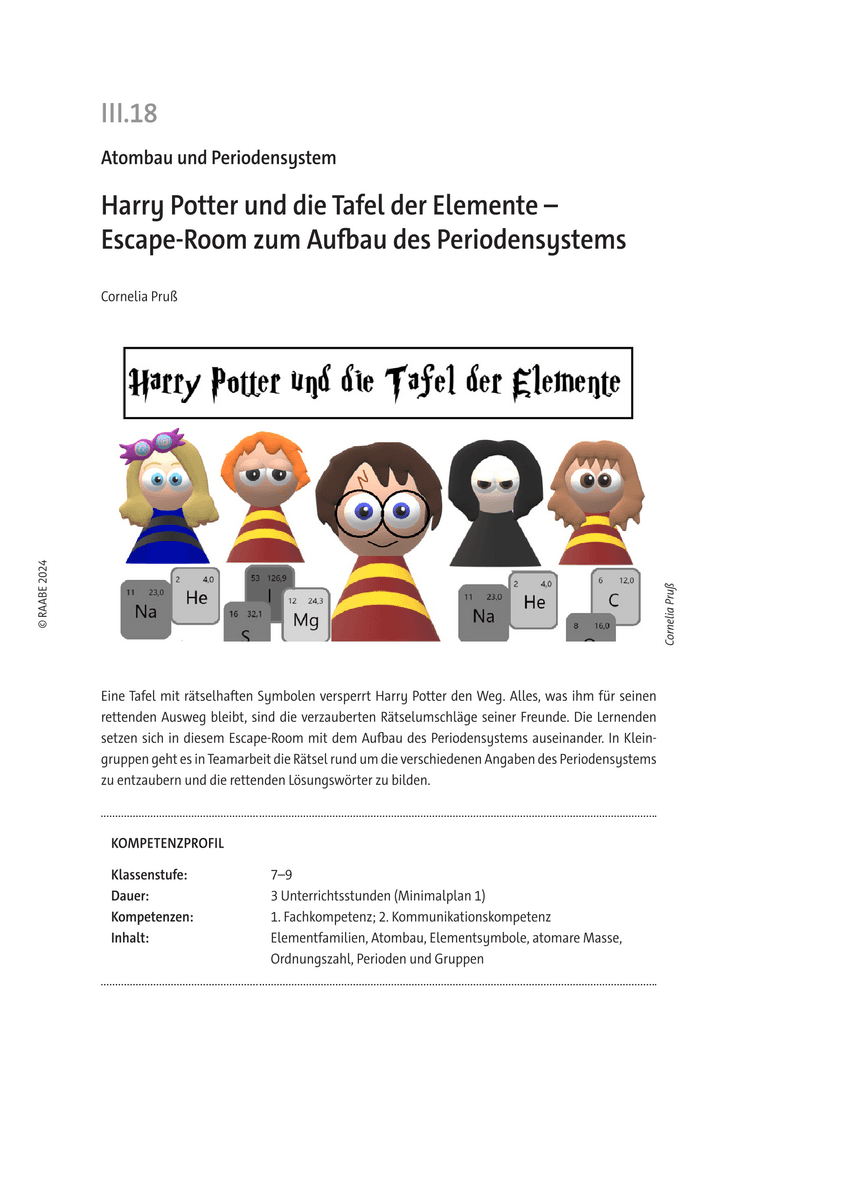Harry Potter und die Tafel der Elemente