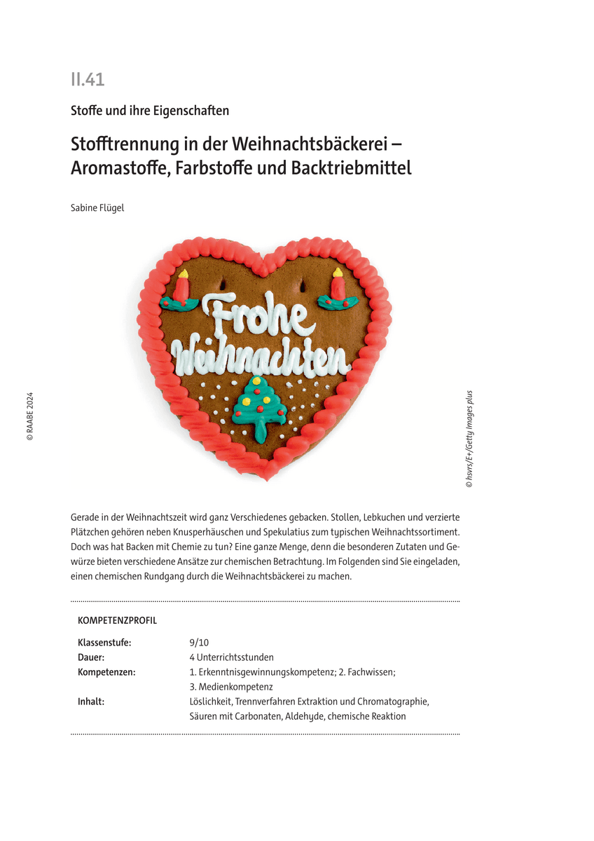 Stofftrennung in der Weihnachtsbäckerei