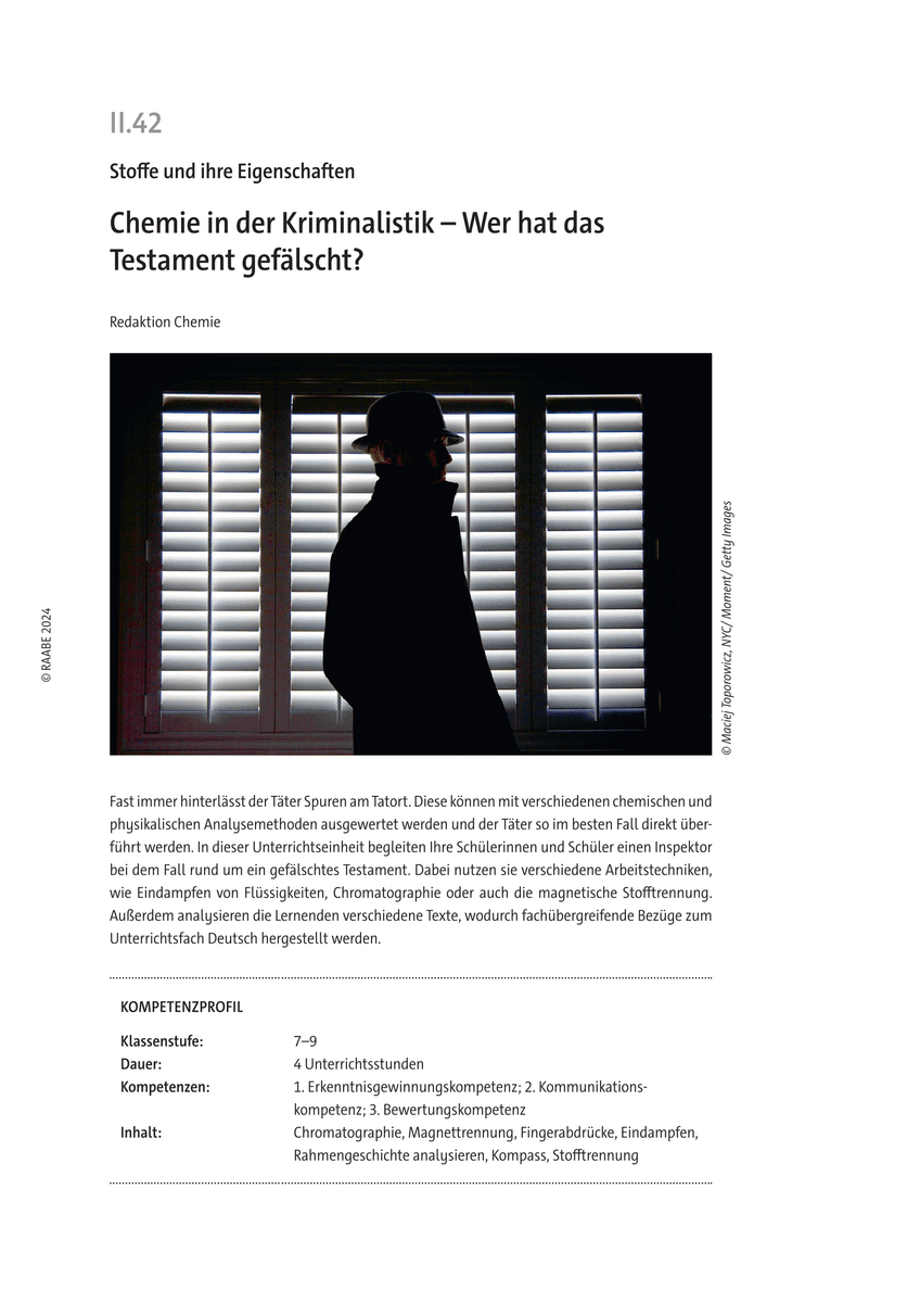 Chemie in der Kriminalistik