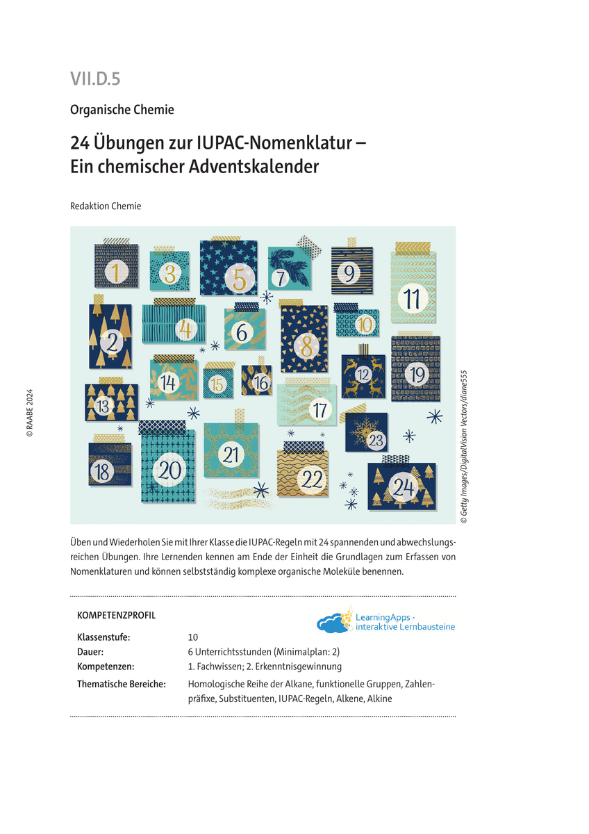 24 Übungen zur IUPAC-Nomenklatur