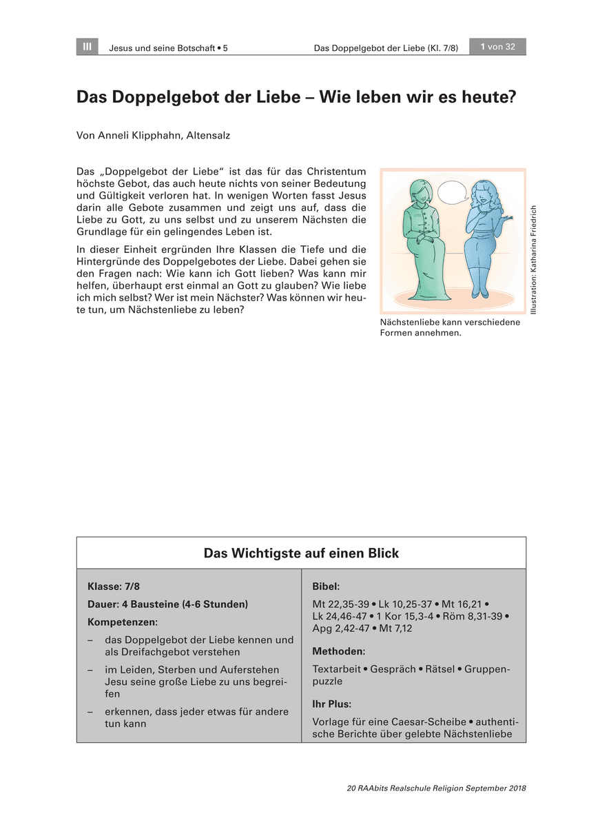 Das Doppelgebot der Liebe