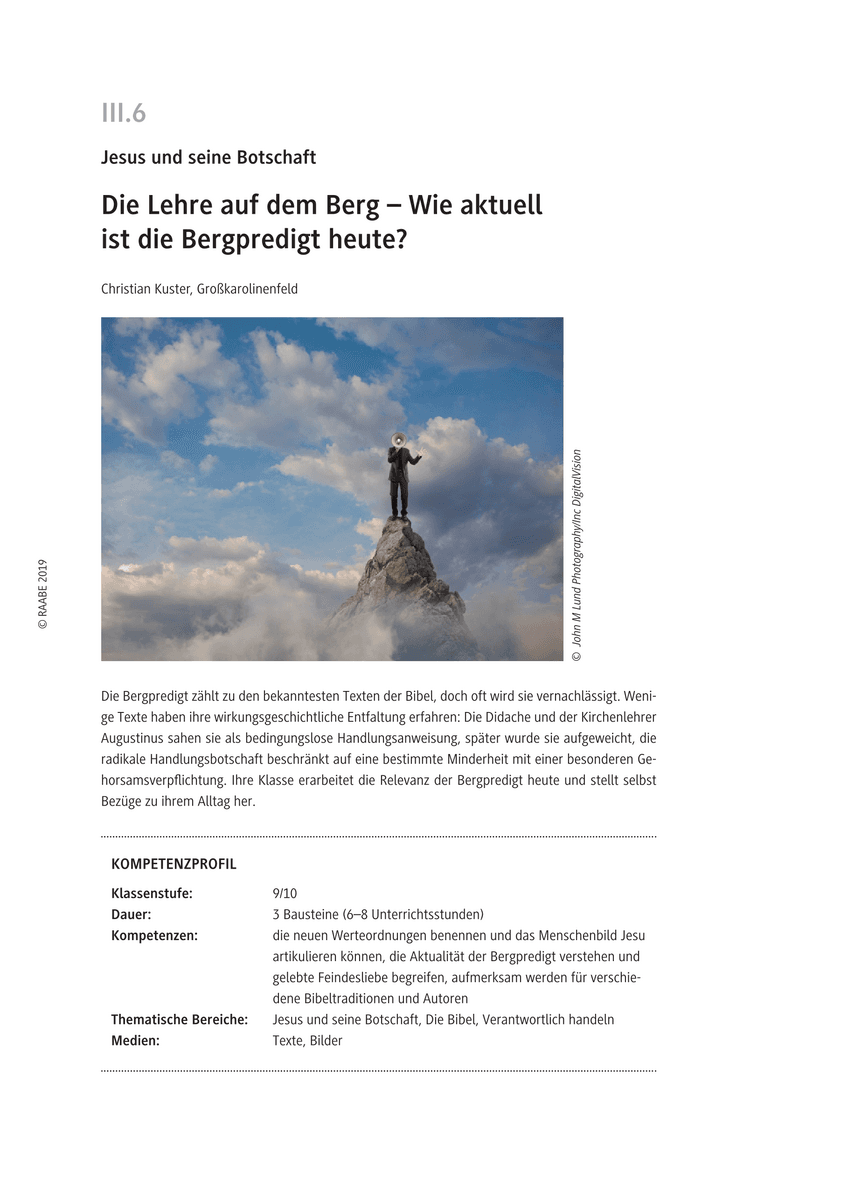Die Lehre auf dem Berg