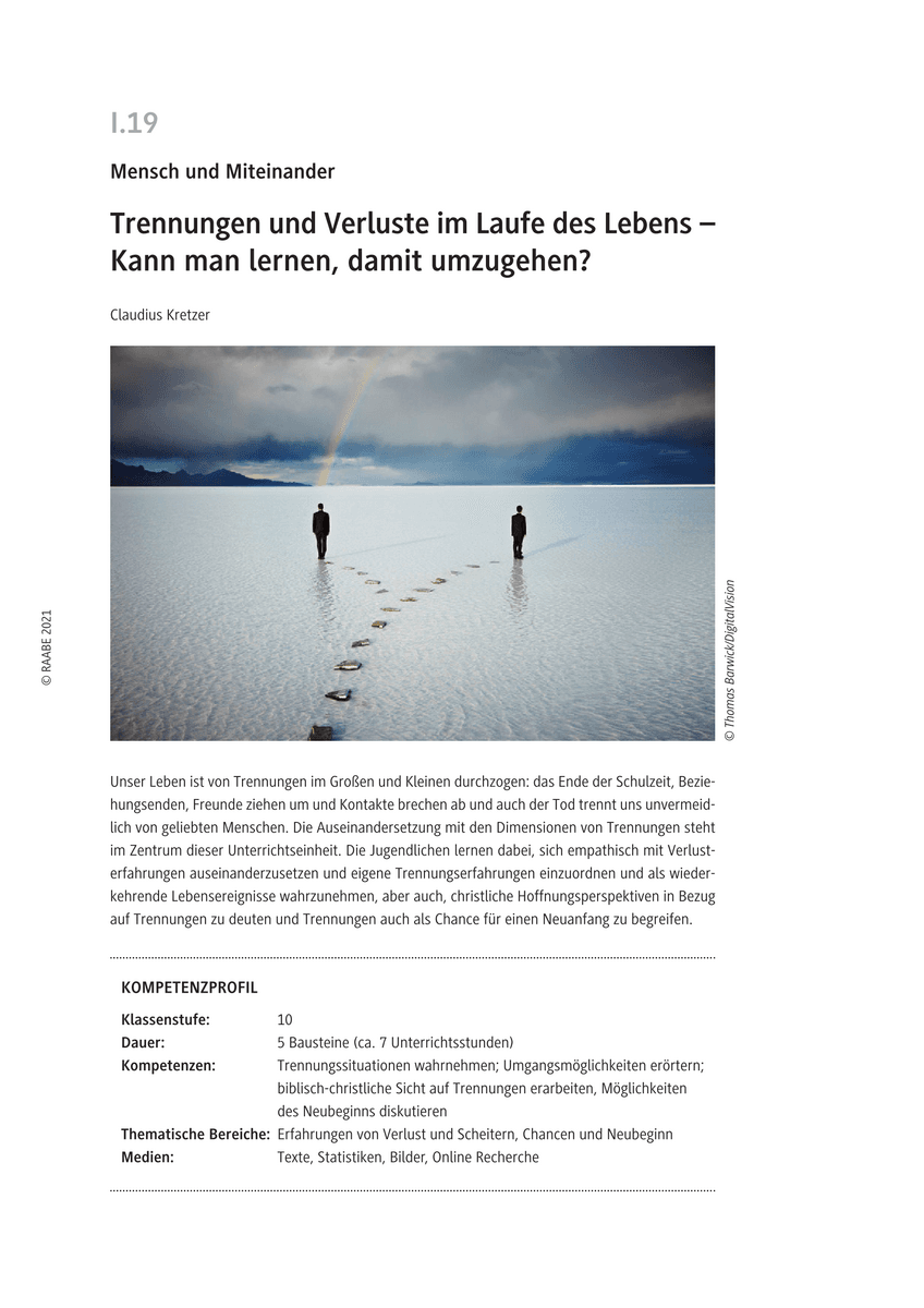 Trennungen und Verluste im Laufe des Lebens
