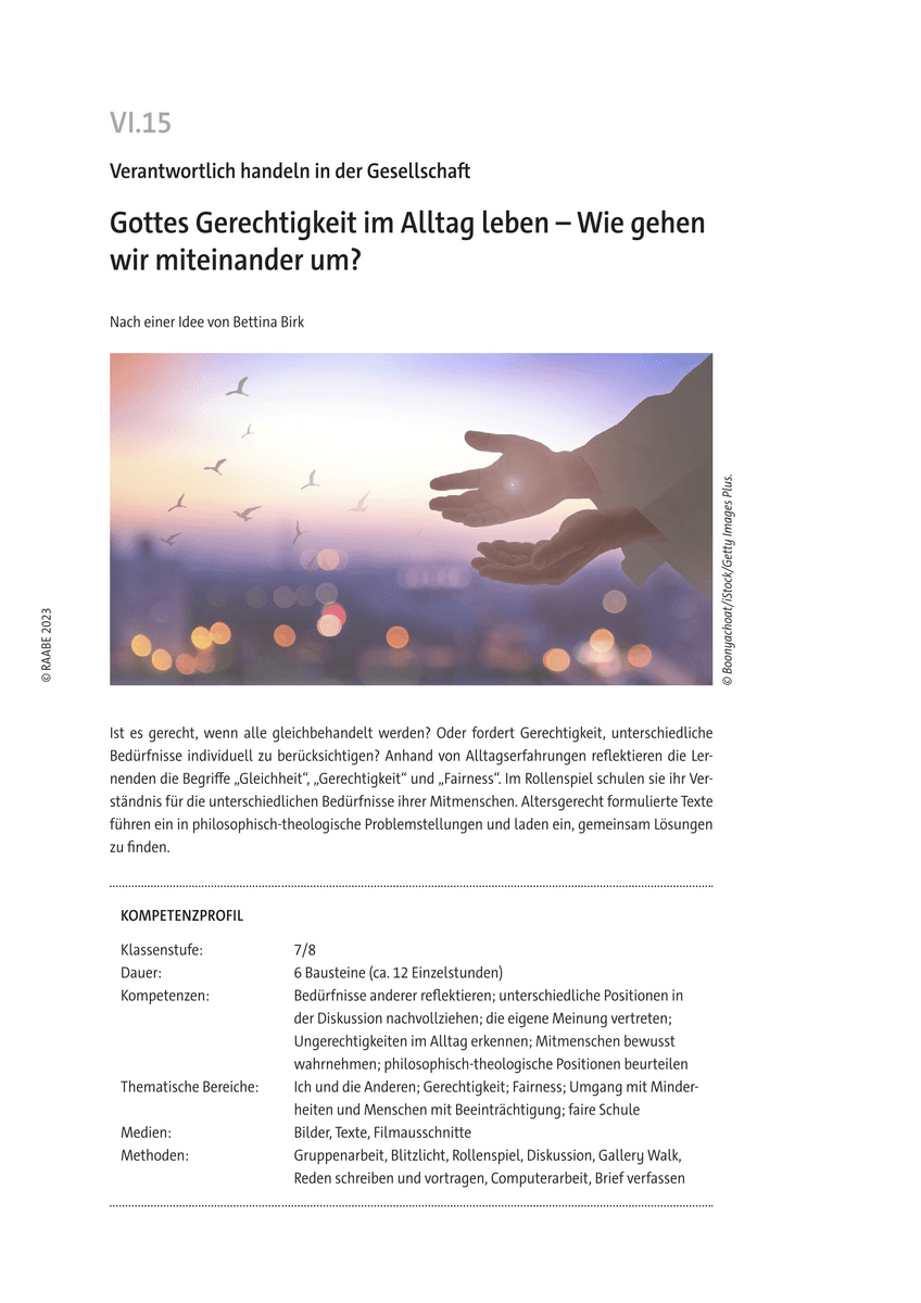 Gottes Gerechtigkeit im Alltag leben