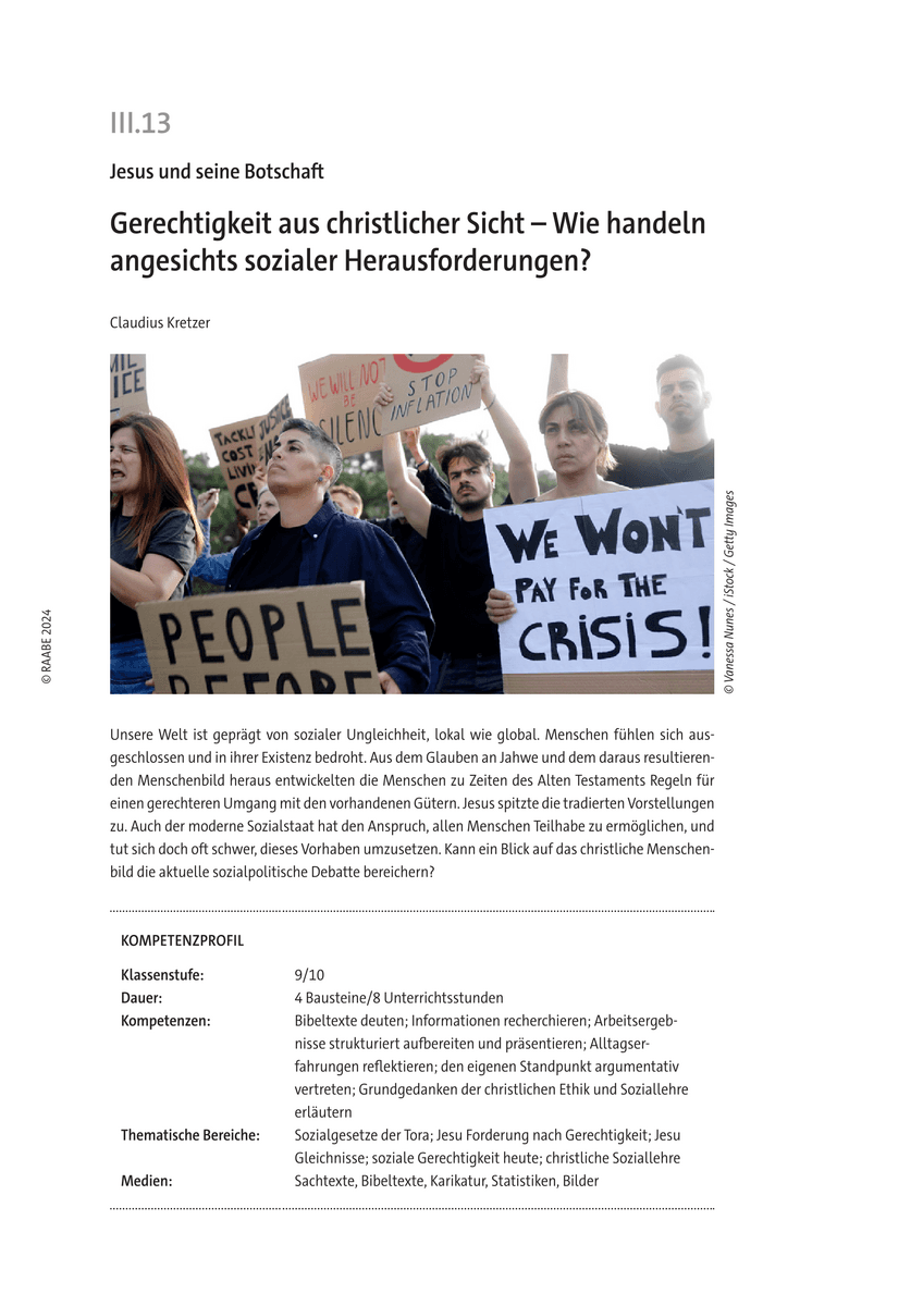 Gerechtigkeit aus christlicher Sicht