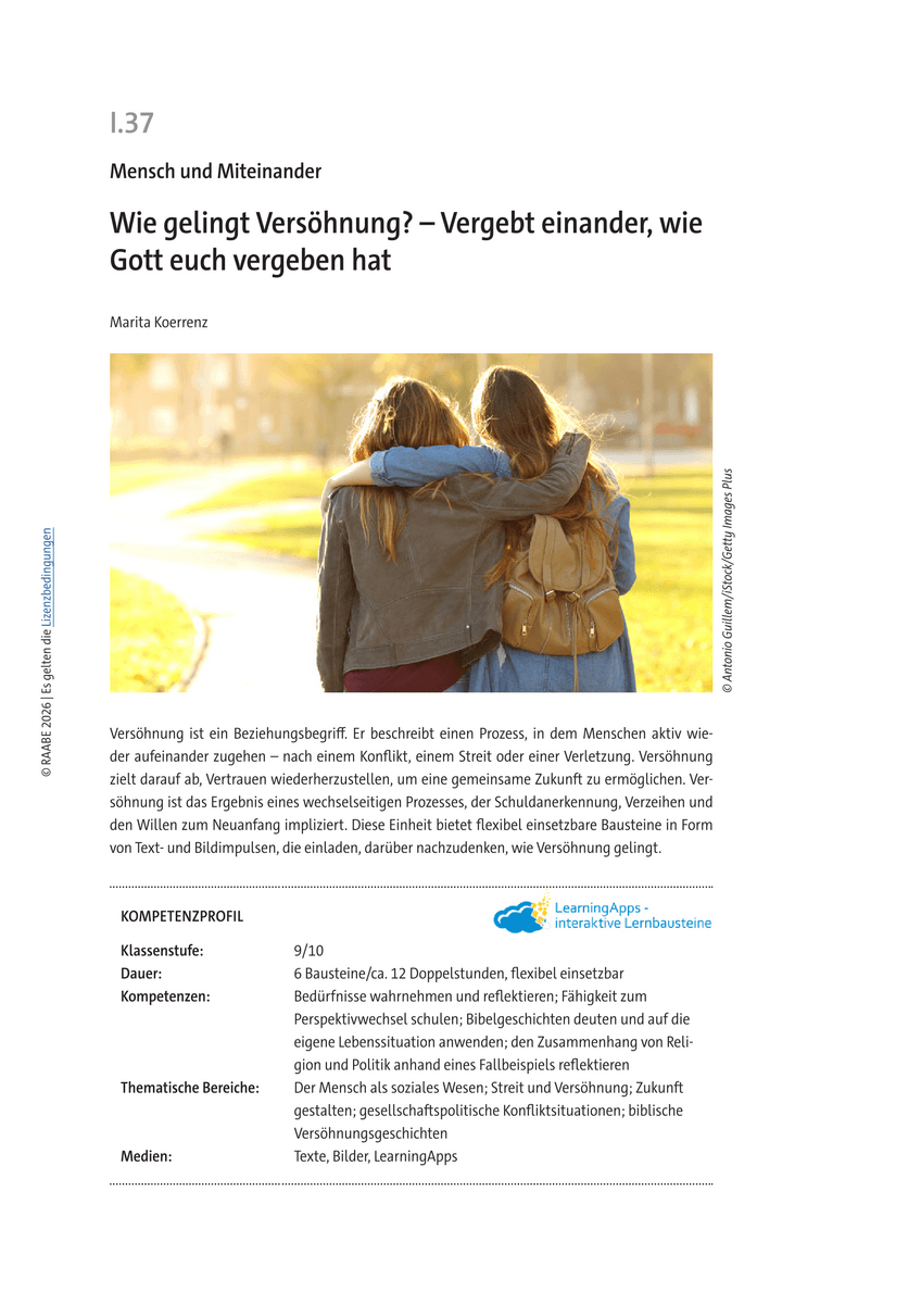 Wie gelingt Versöhnung?