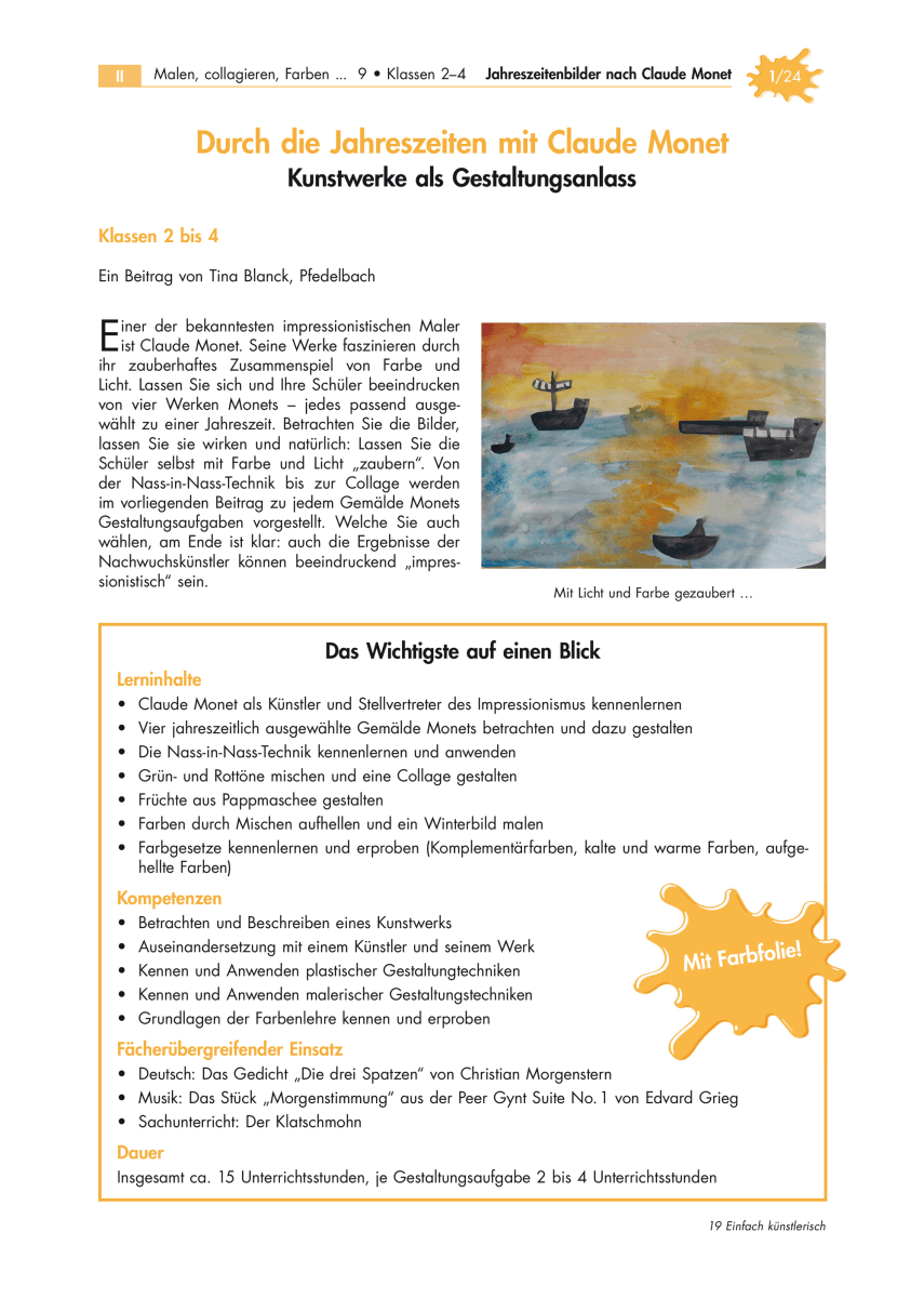 Durch die Jahreszeiten mit Claude Monet
