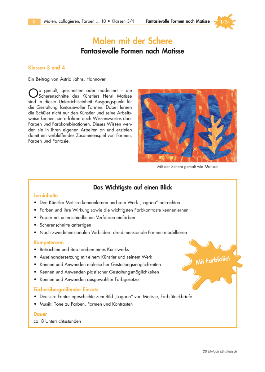 Fantasievolle Formen nach Matisse