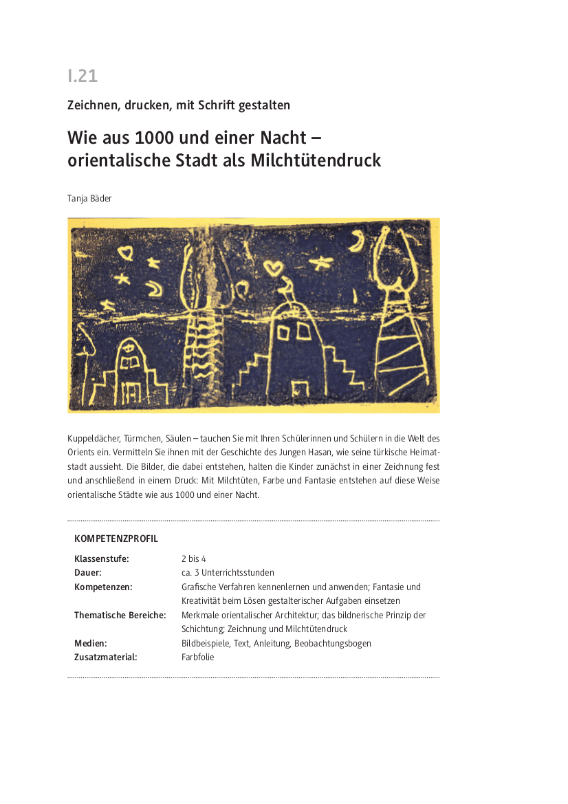 Orientalische Stadt als Milchtütendruck