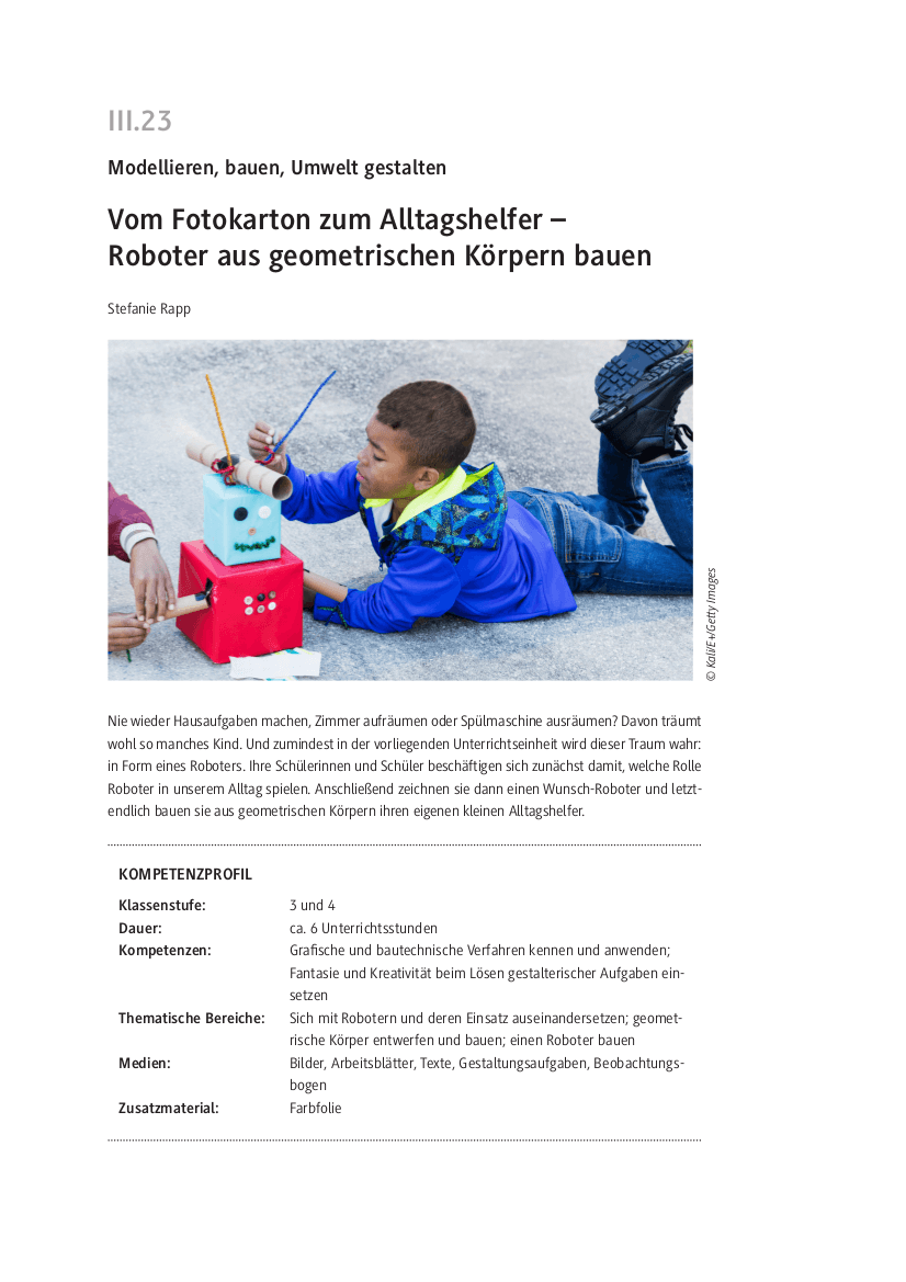 Roboter aus geometrischen Körpern bauen