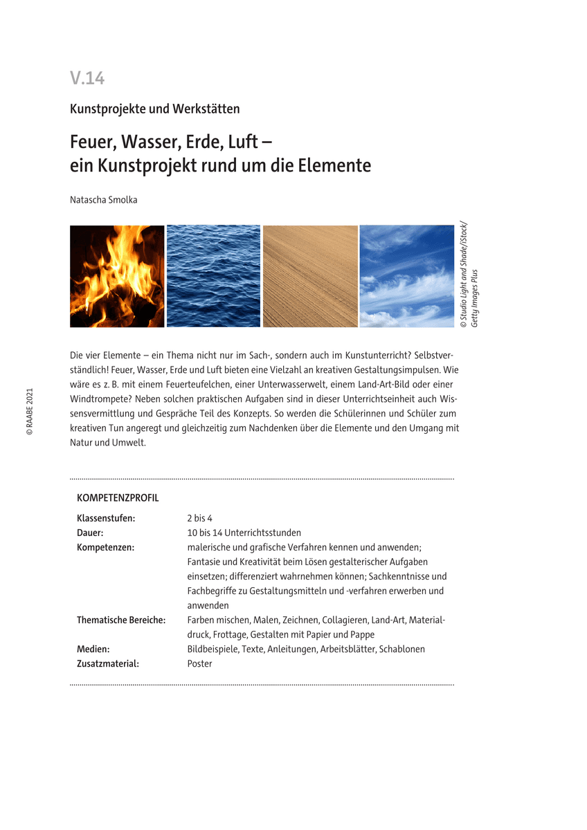 Feuer, Wasser, Erde, Luft