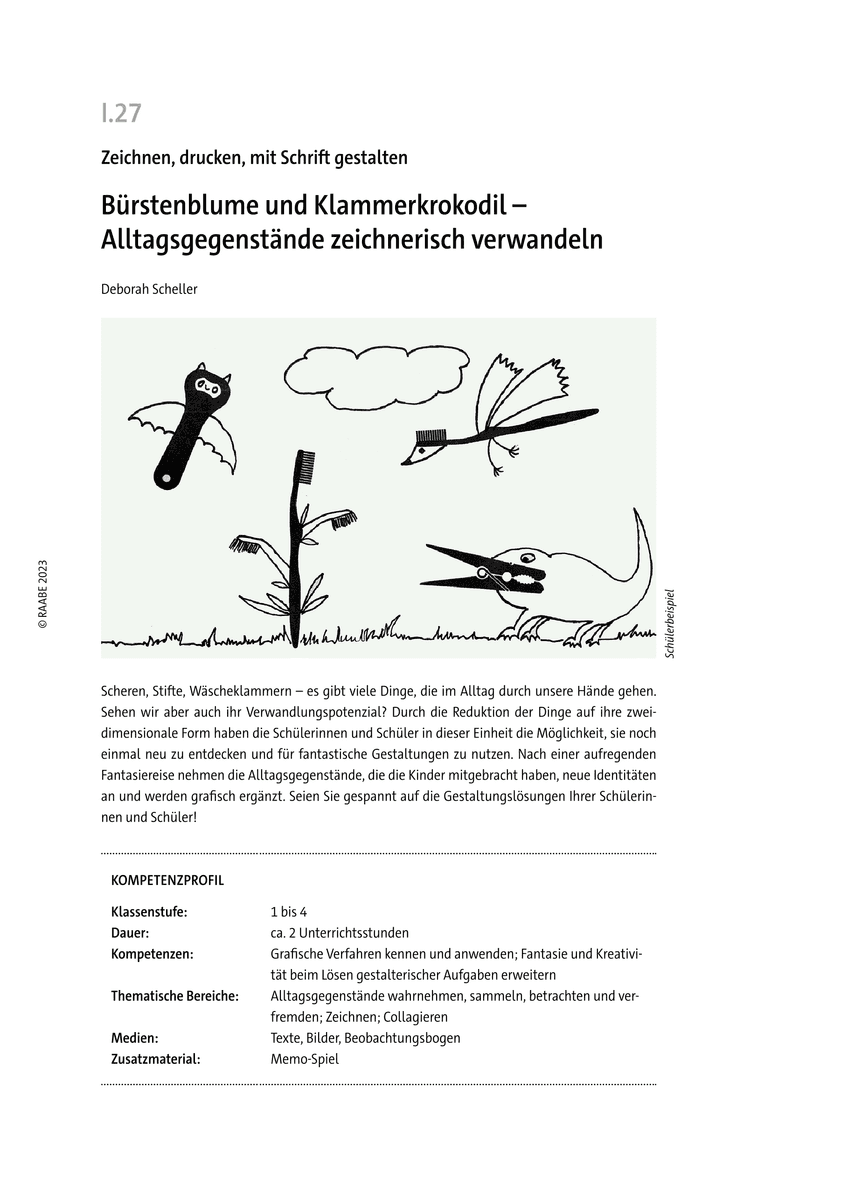 Bürstenblume und Klammerkrokodil