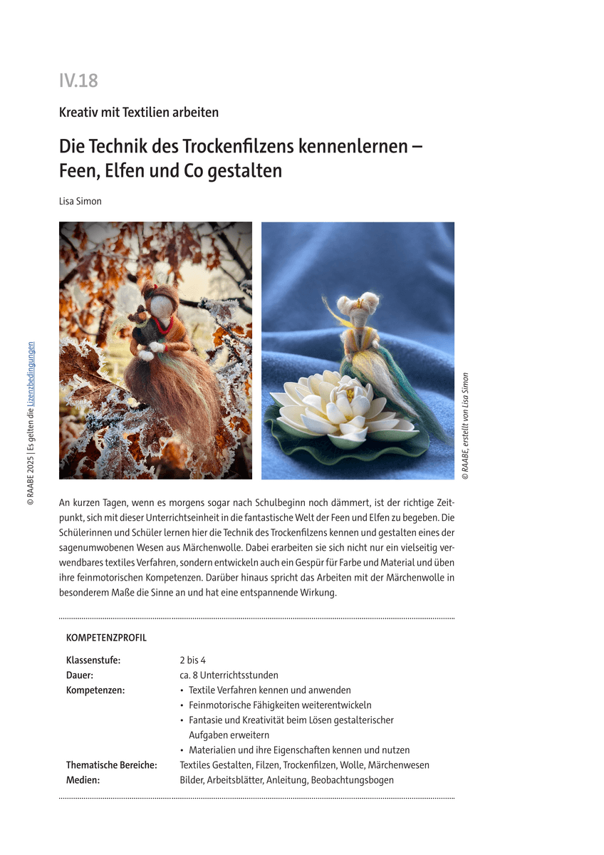Die Technik des Trockenfilzens kennenlernen
