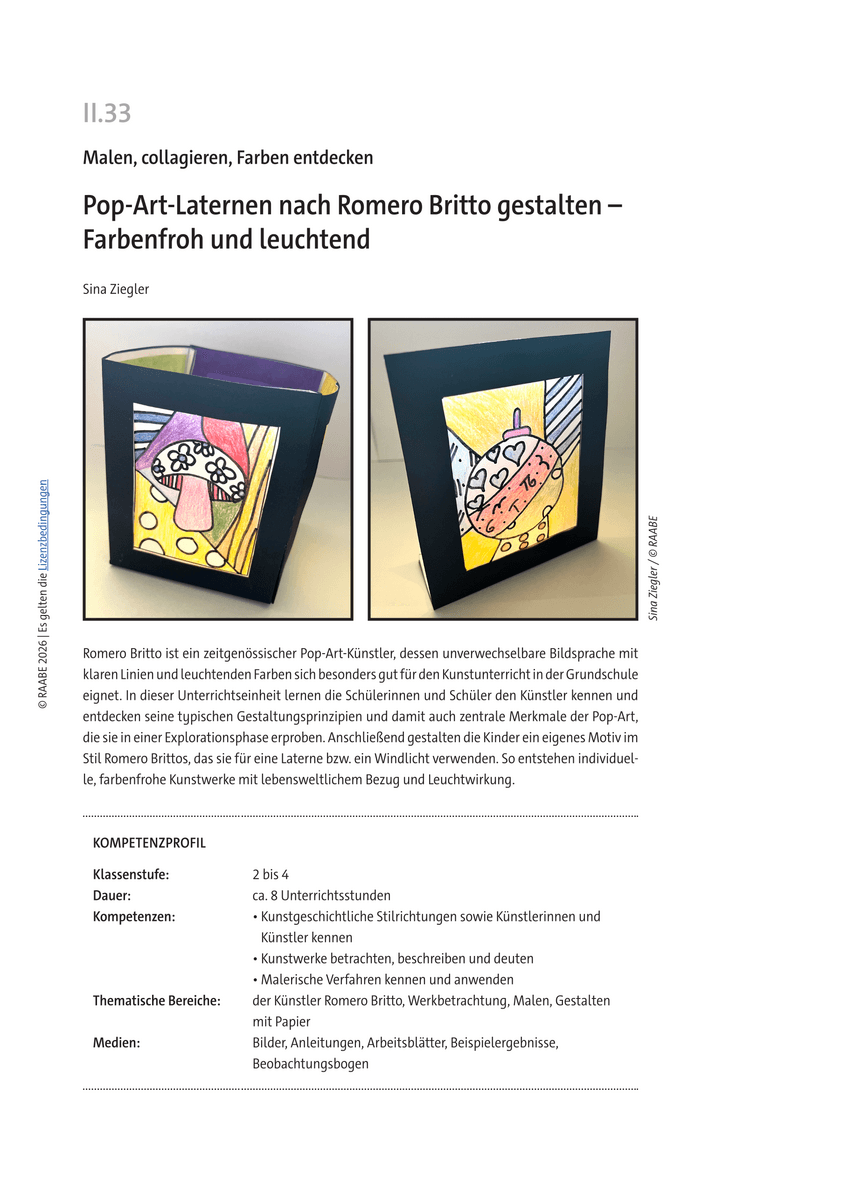 Pop-Art-Laternen nach Romero Britto gestalten