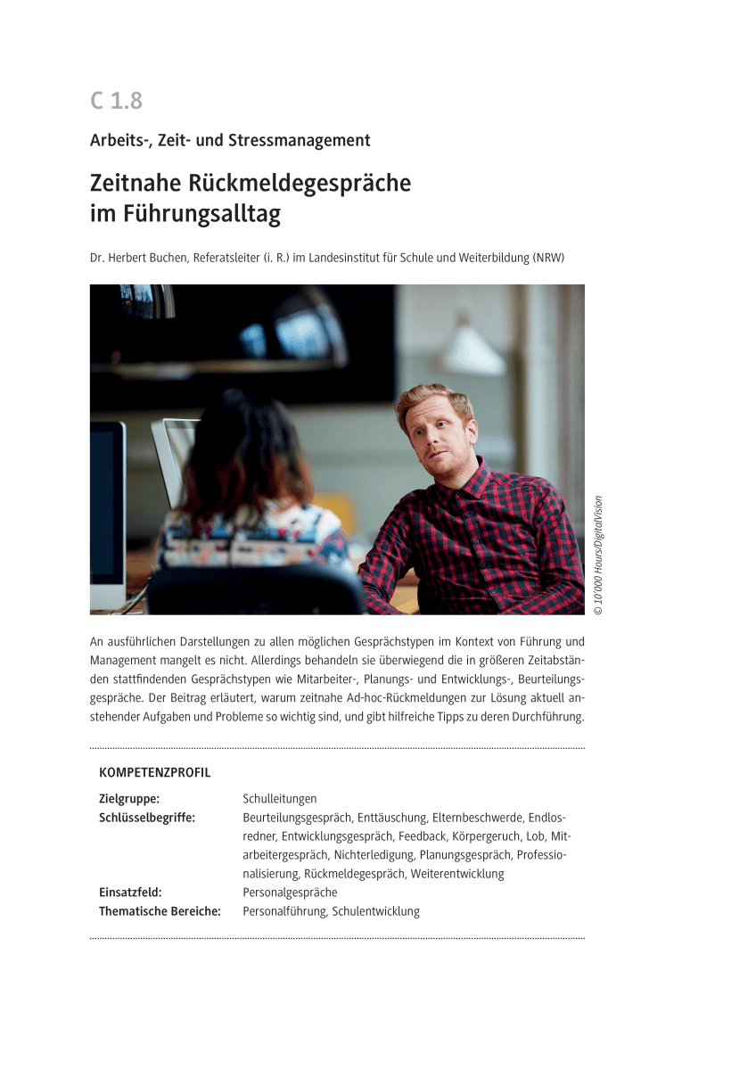Zeitnahe Rückmeldegespräche