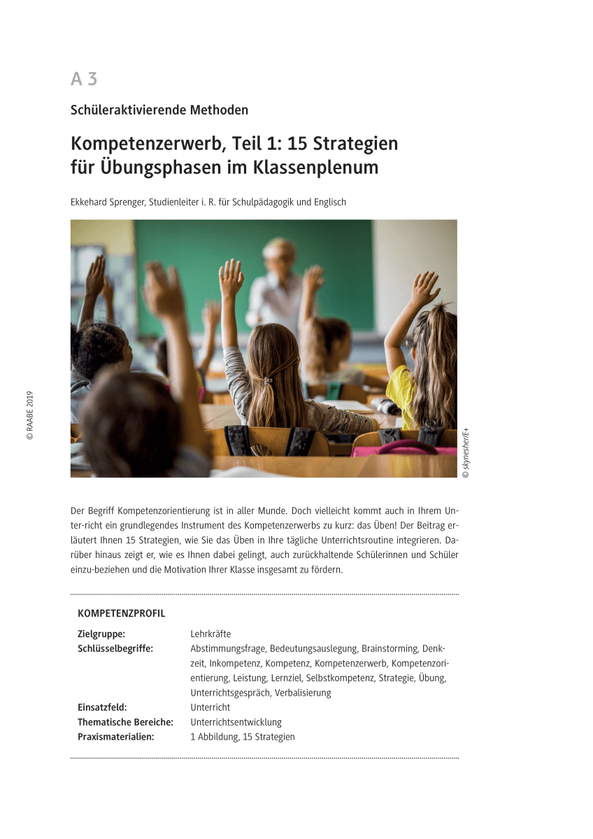 Kompetenzerwerb, Teil 1