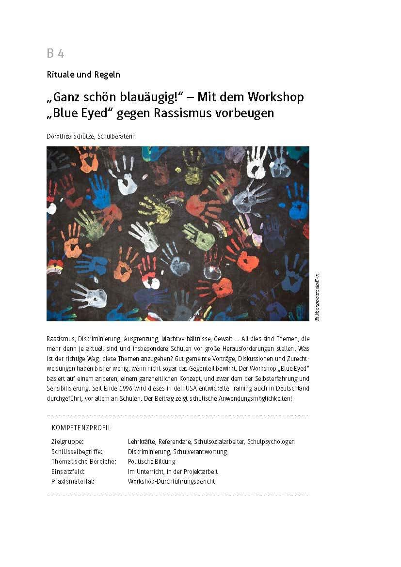 Mit dem Workshop "Blue Eyed" gegen Rassismus vorbeugen