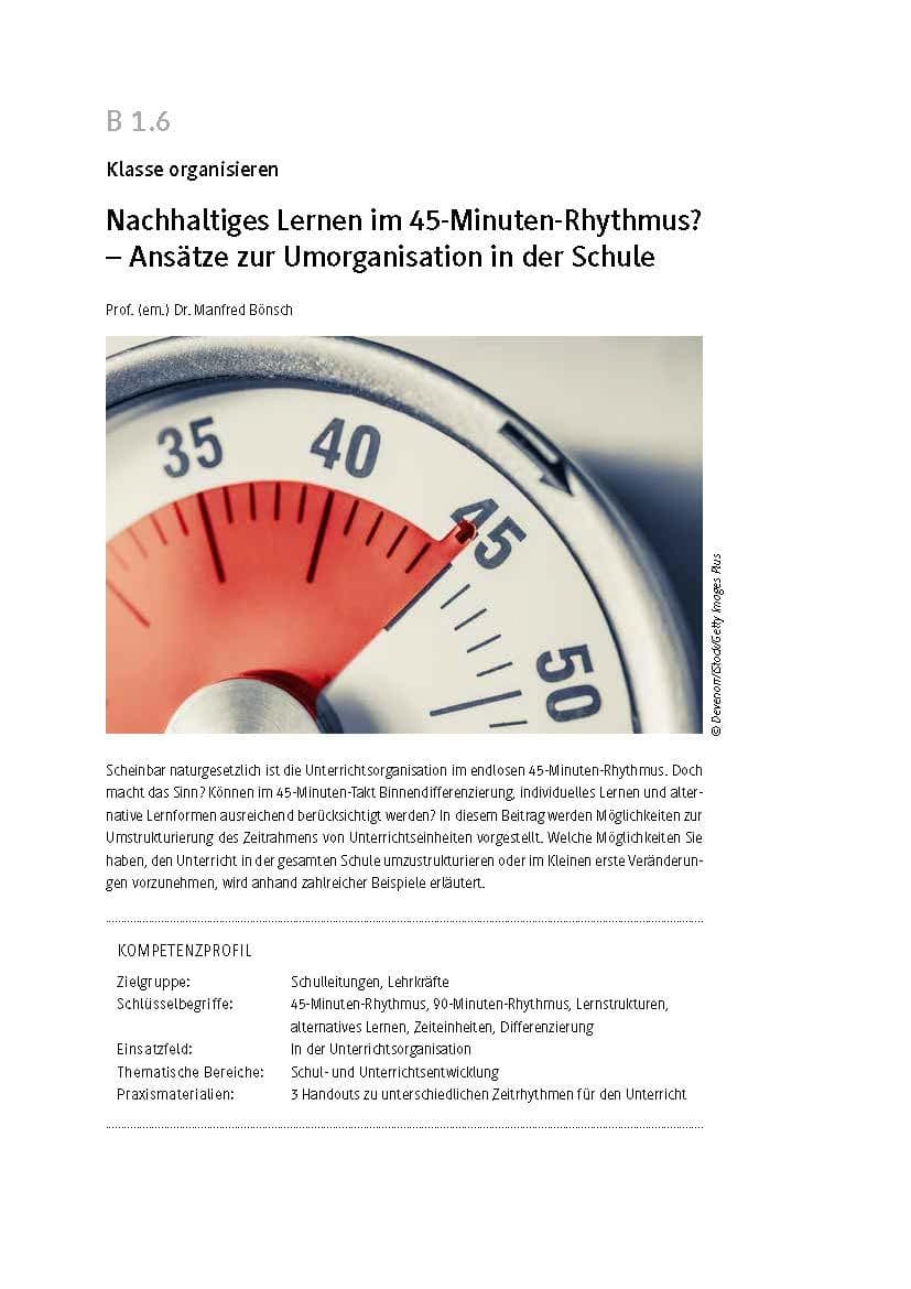 Nachhaltiges Lernen im 45-Minuten-Rhythmus? -