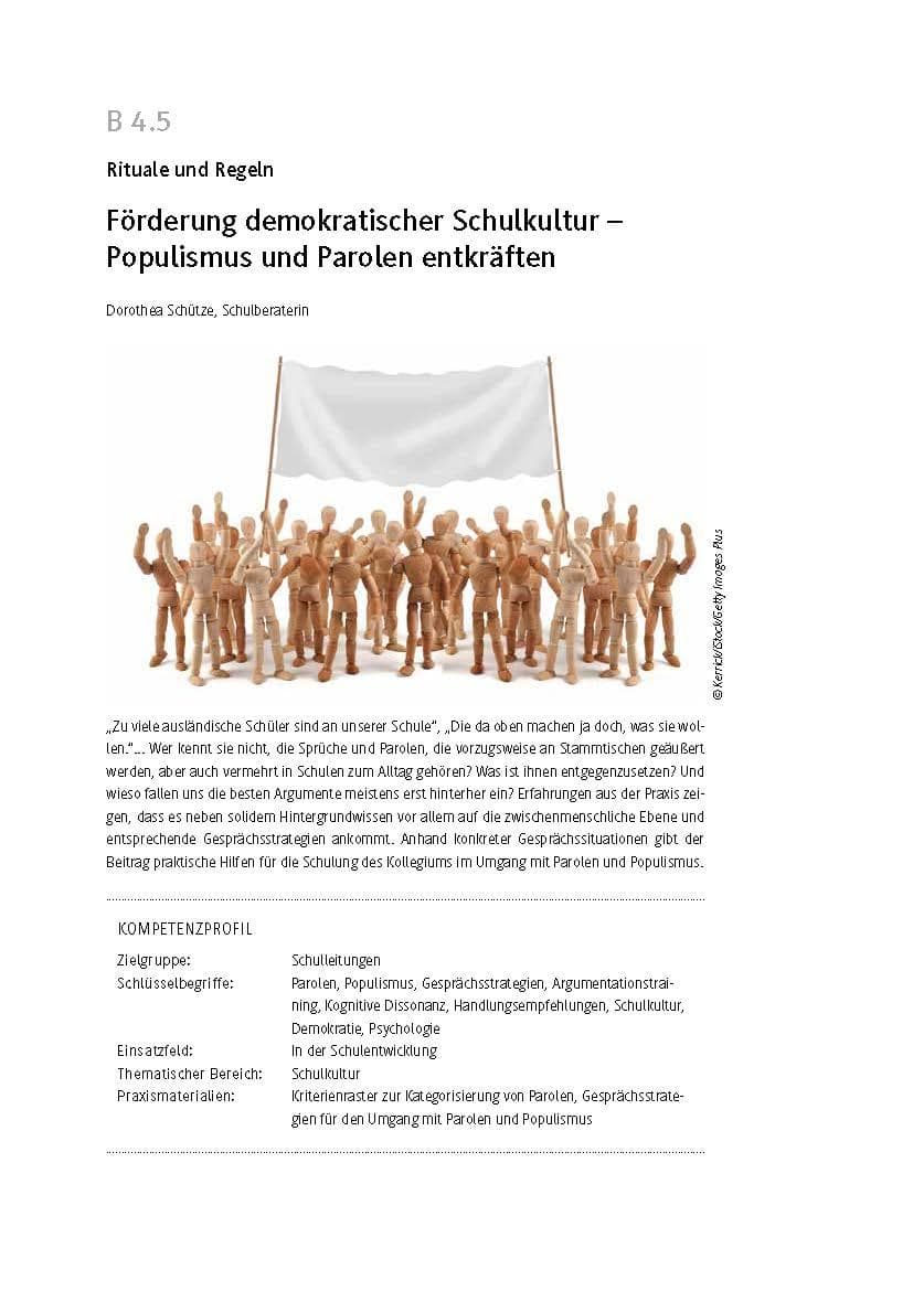 Förderung demokratischer Schulkultur -
