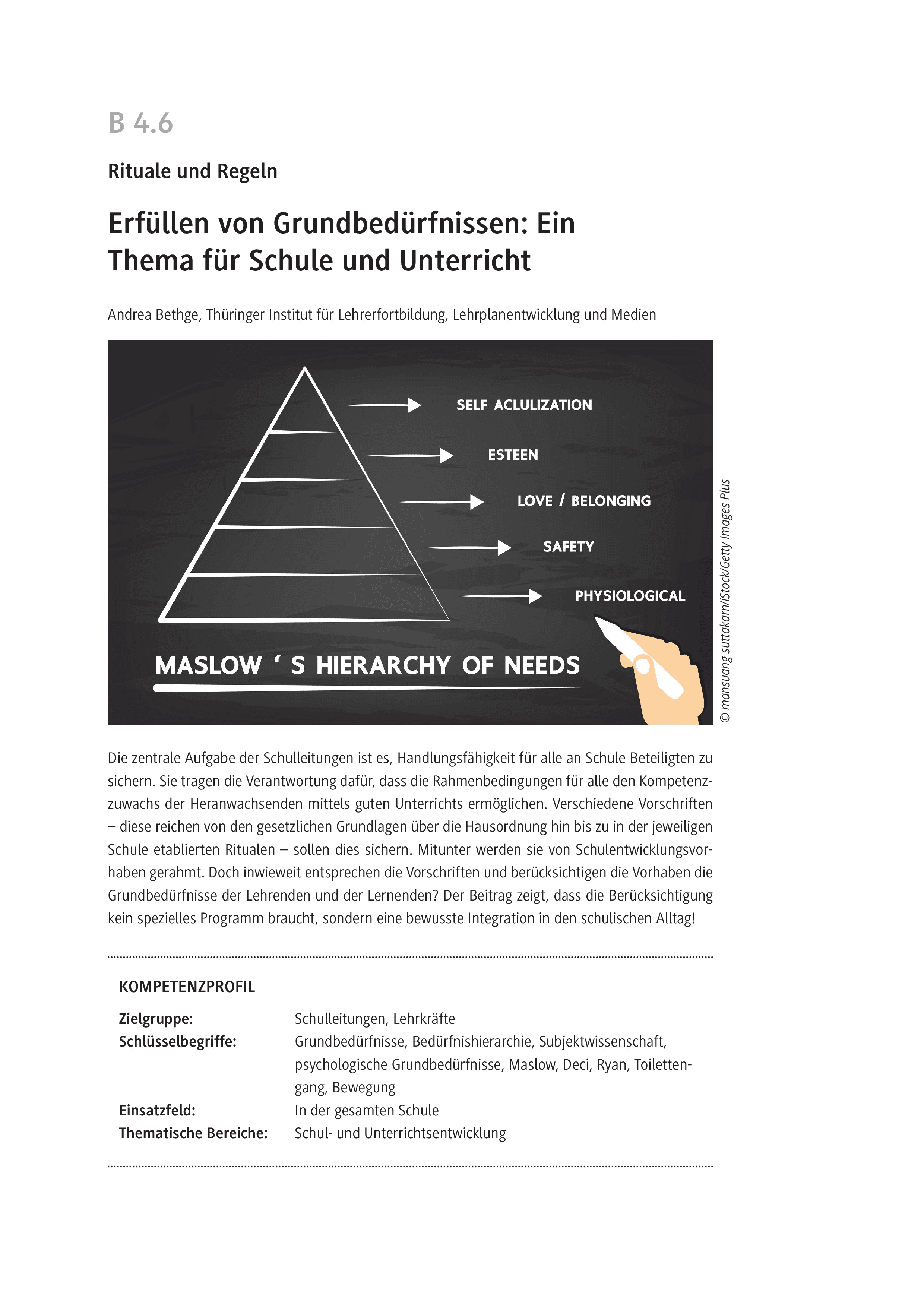 Erfüllen von Grundbedürfnissen