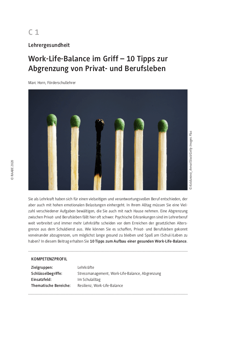 Work-Life-Balance im Griff
