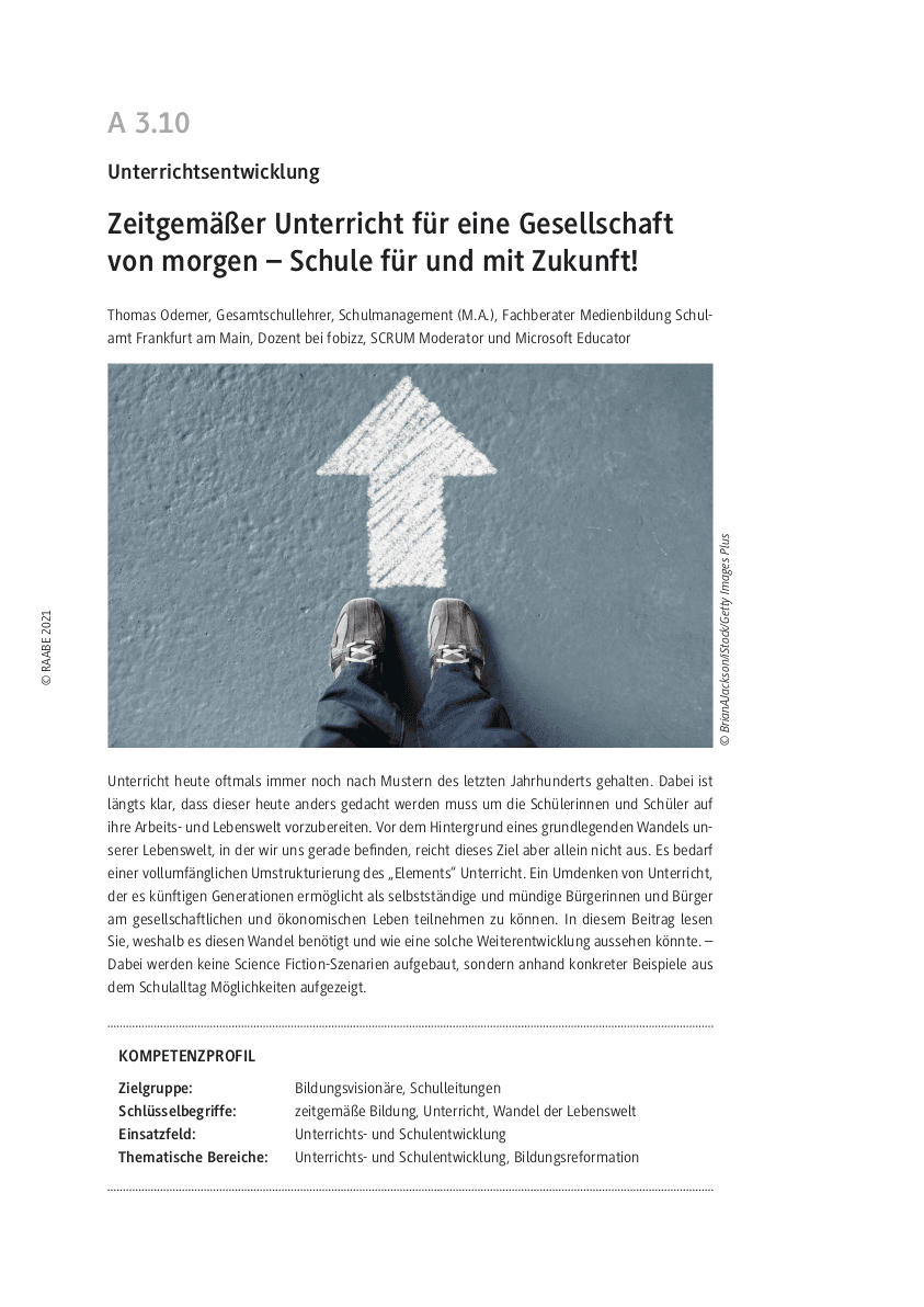Zeitgemäßer Unterricht für eine Gesellschaft von morgen