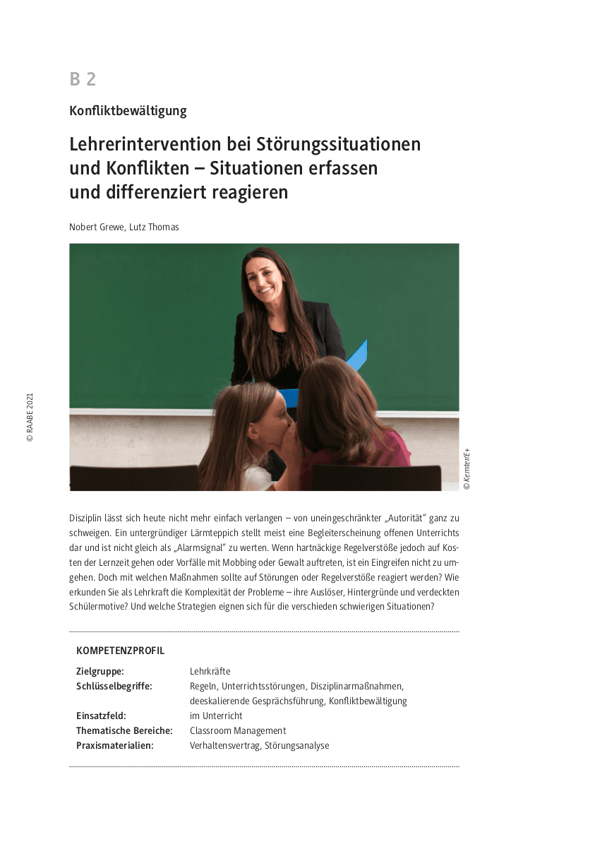 Strategien und Lösungsansätze für Unterrichtsstörungen