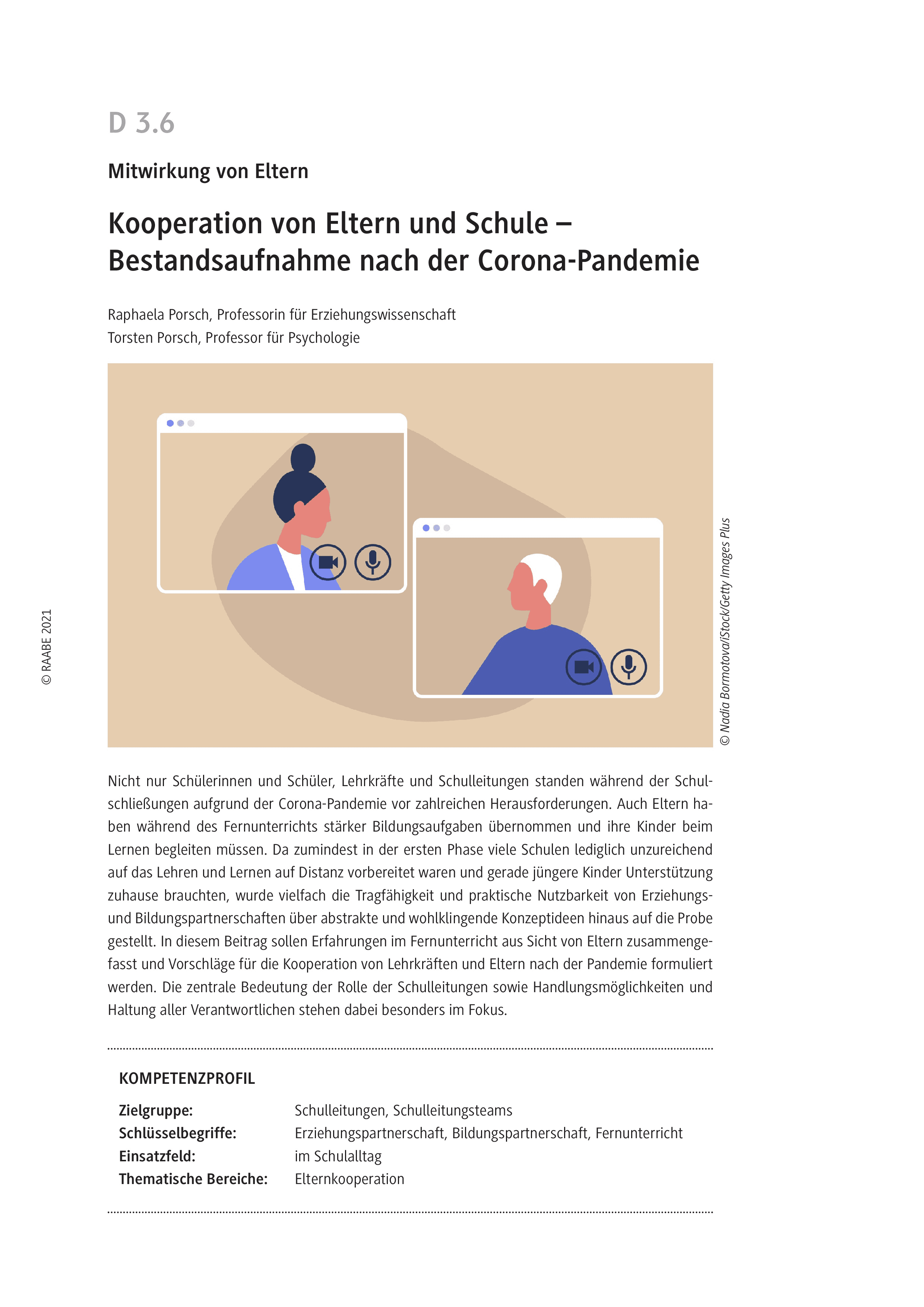 Kooperation von Eltern und Schule