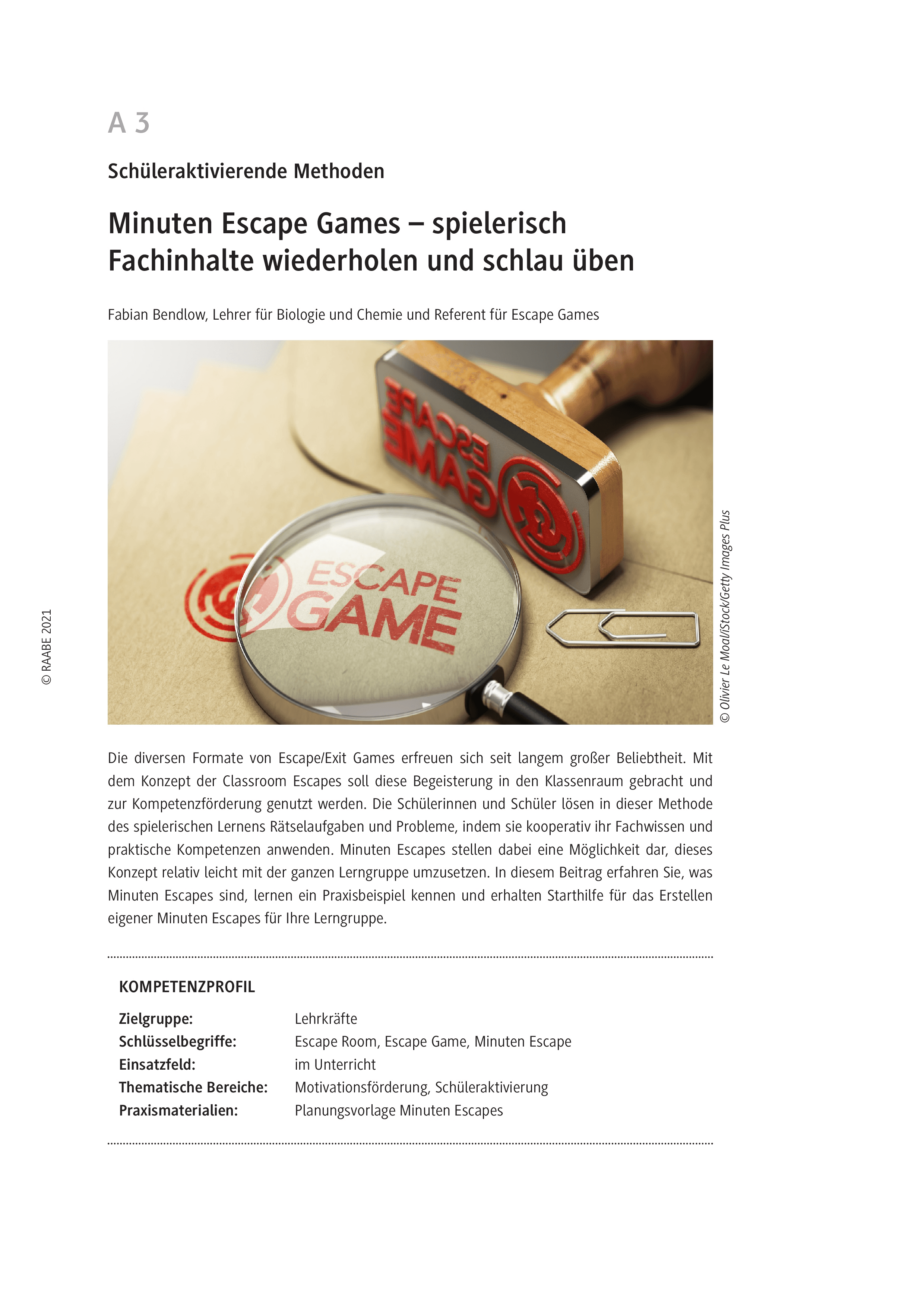 Minuten Escape Games