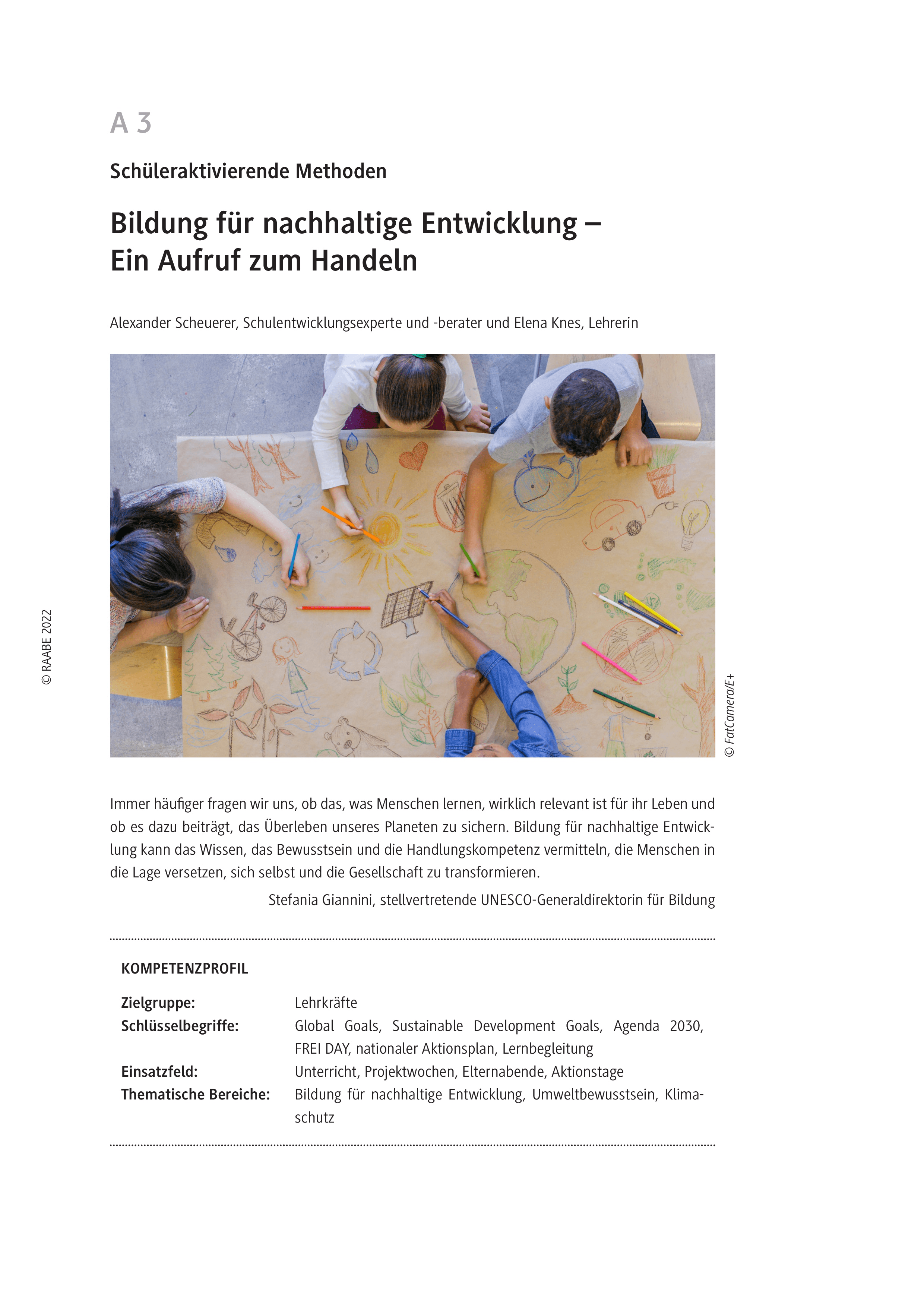 Bildung für nachhaltige Entwicklung