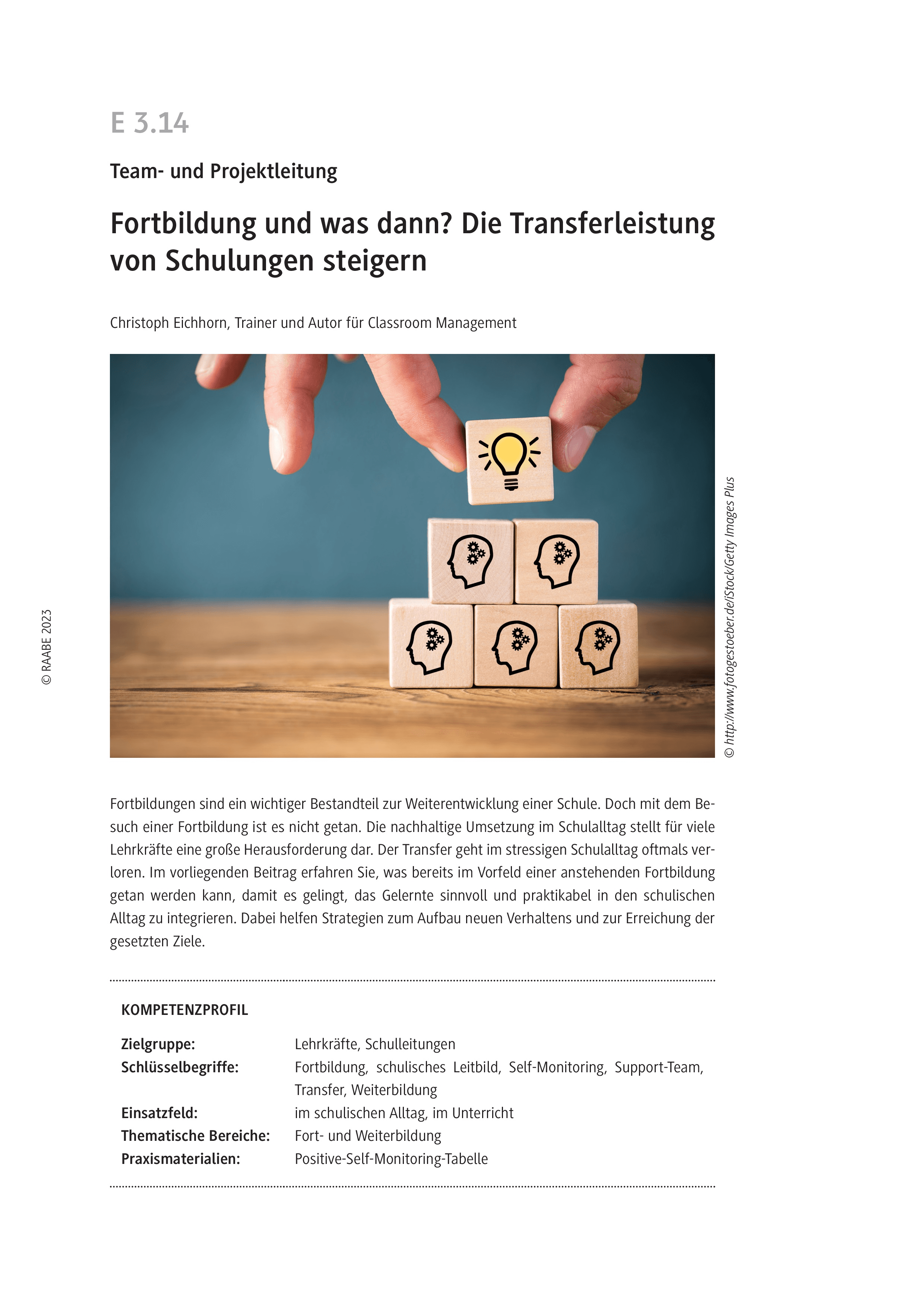 Fortbildung und was dann?