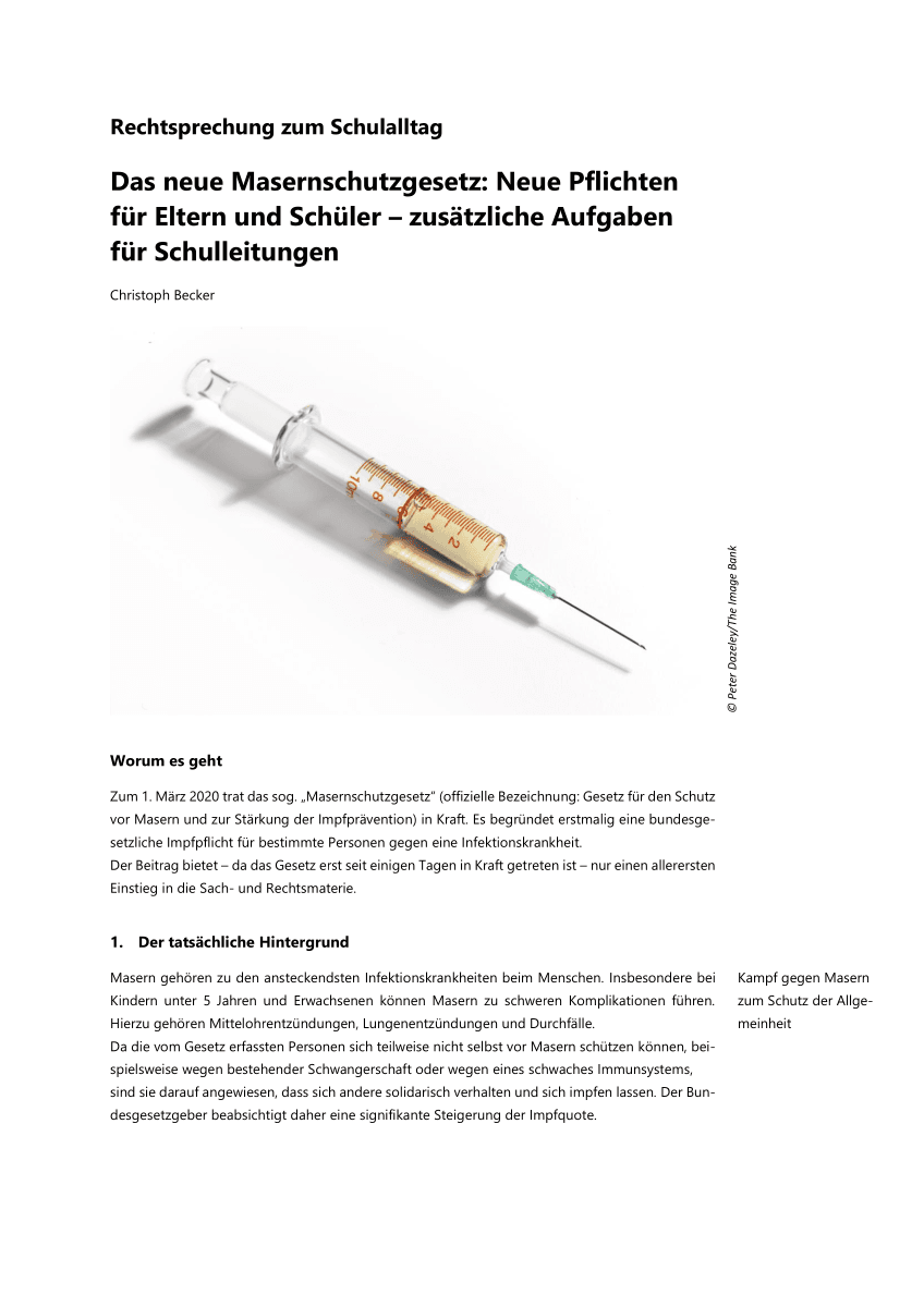 Das neue Masernschutzgesetz