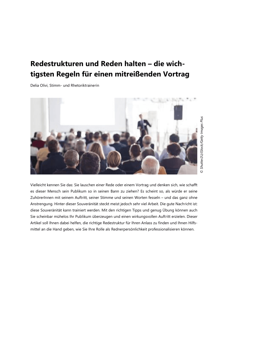 Redestrukturen und Reden halten
