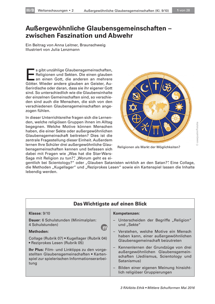 Außergewöhnliche Glaubensgemeinschaften