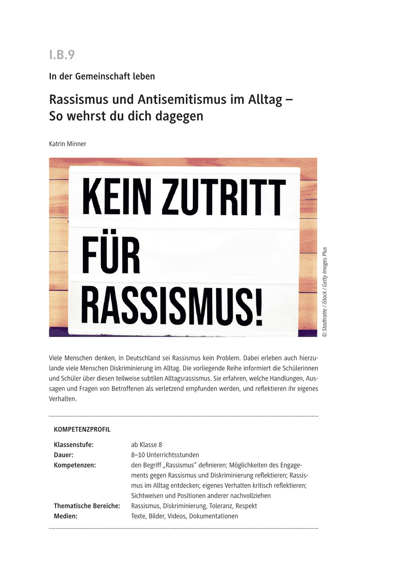 Rassismus und Antisemitismus im Alltag