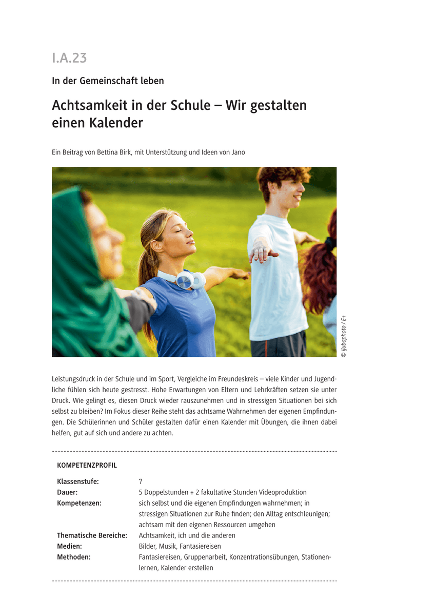 Achtsamkeit in der Schule