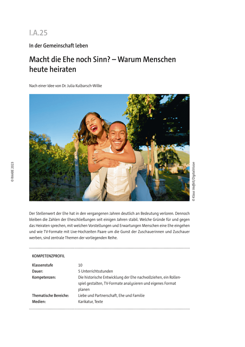 Macht die Ehe noch Sinn?