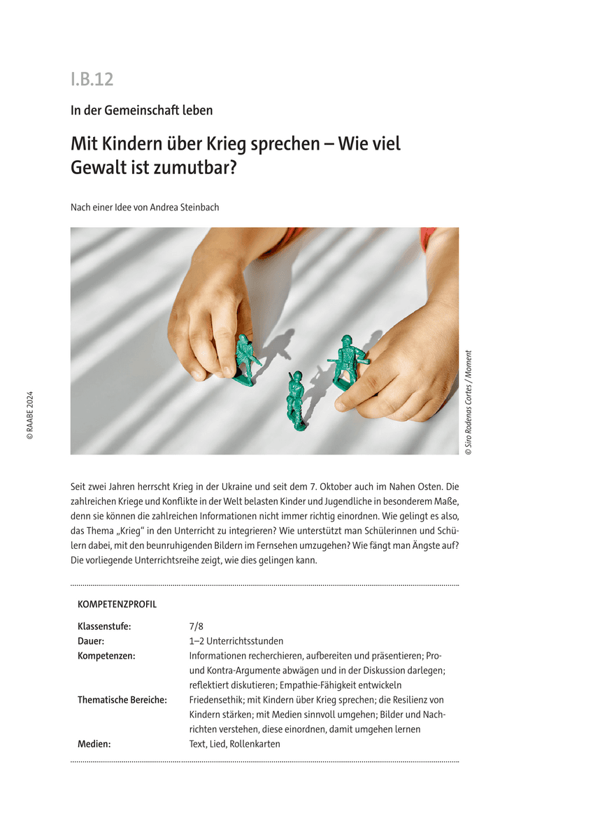Mit Kindern über Krieg sprechen