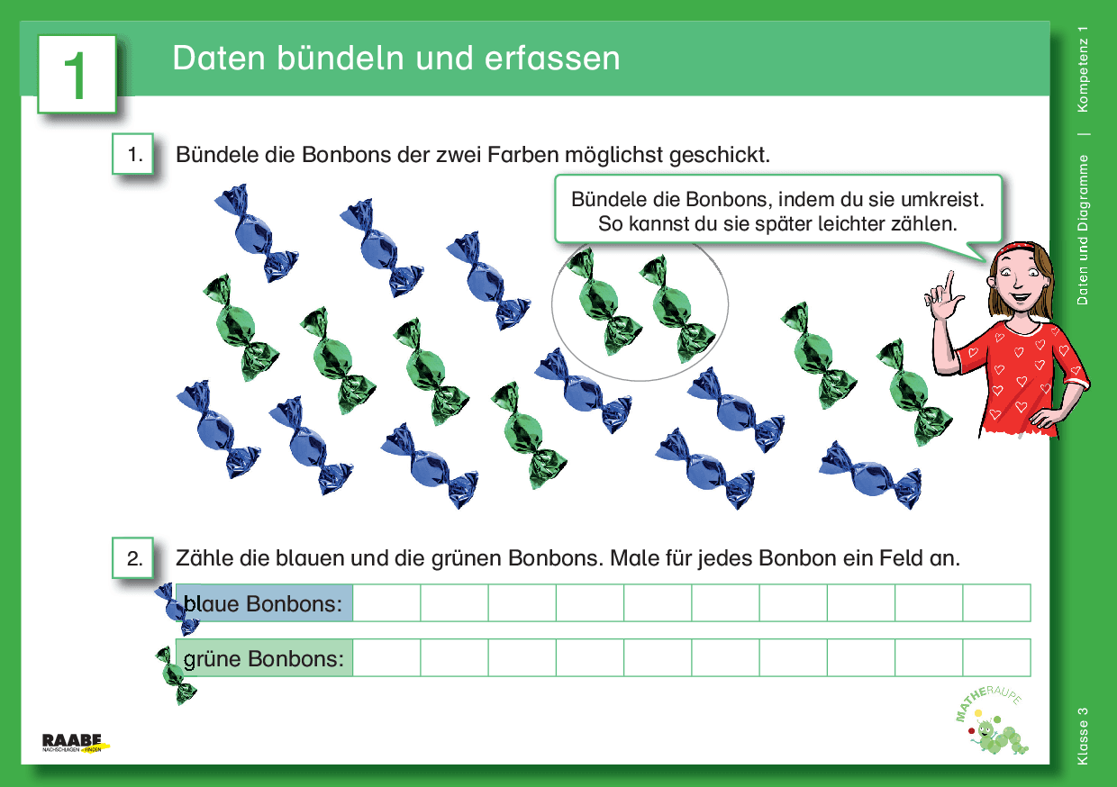 Differenzierte Übungskartei: Daten und Diagramme (Klasse 3)