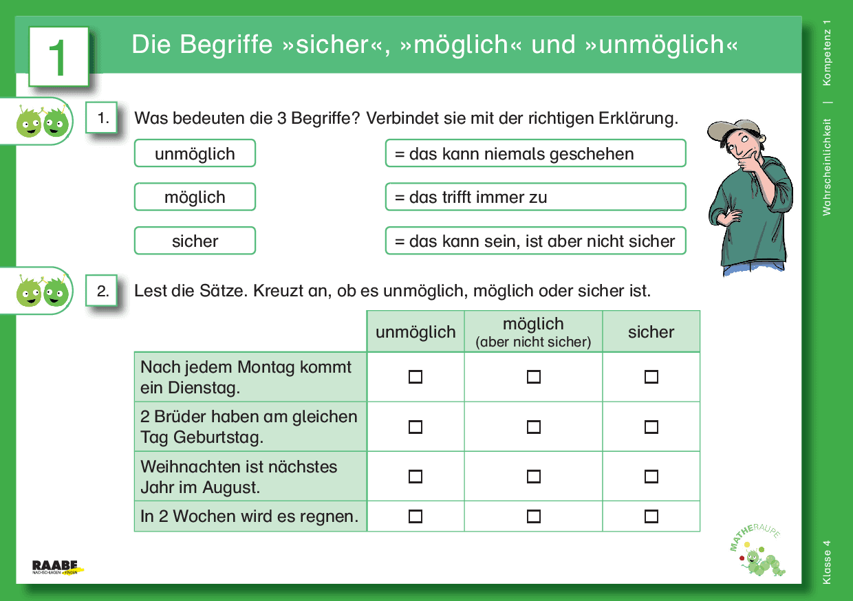Differenzierte Übungskartei: Wahrscheinlichkeit (Klasse 4)