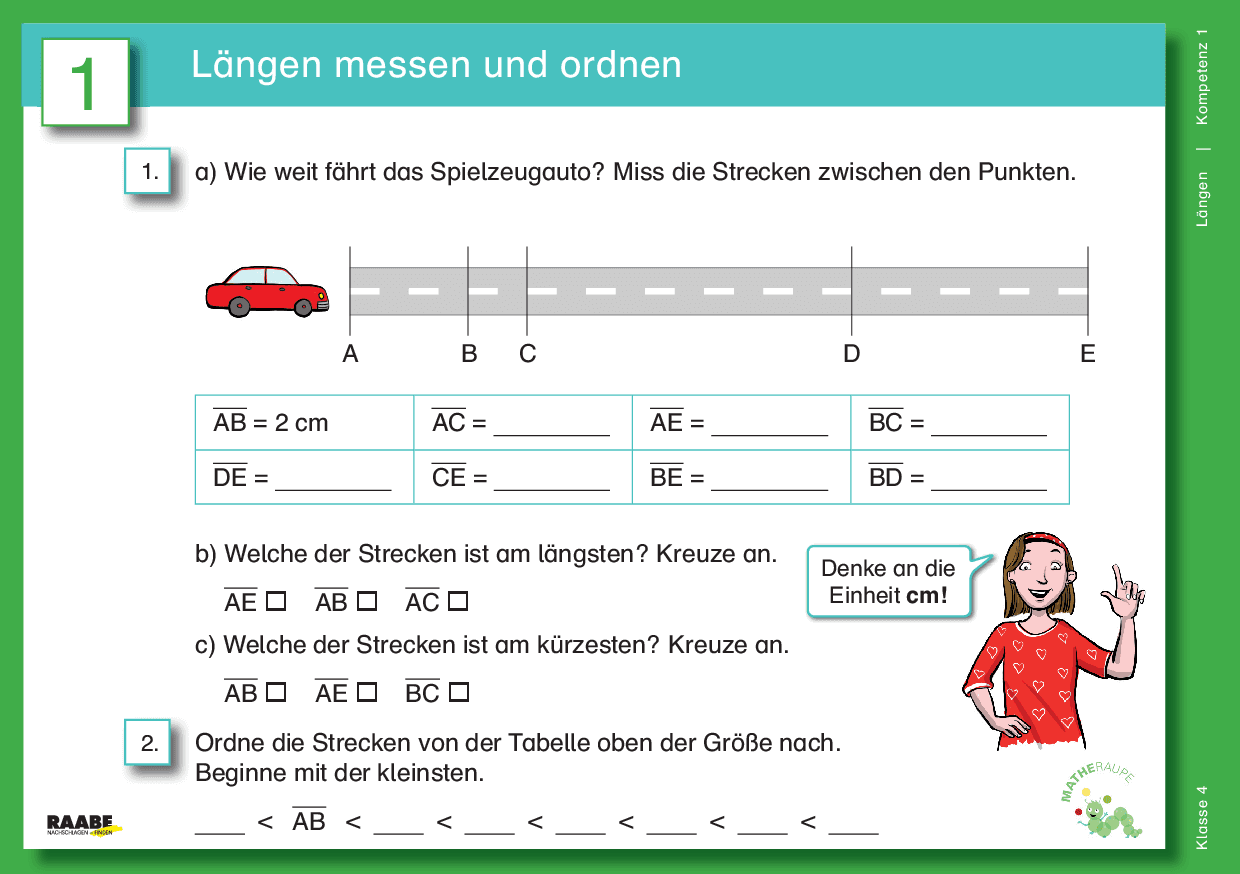 Differenzierte Übungskartei: Längen (Klasse 4)