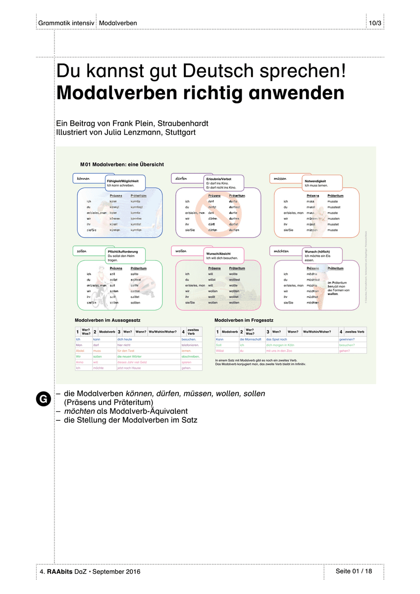 Modalverben richtig anwenden