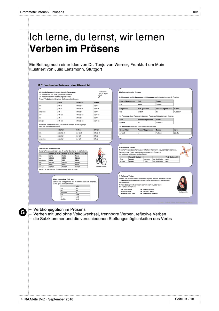 Verben im Präsens