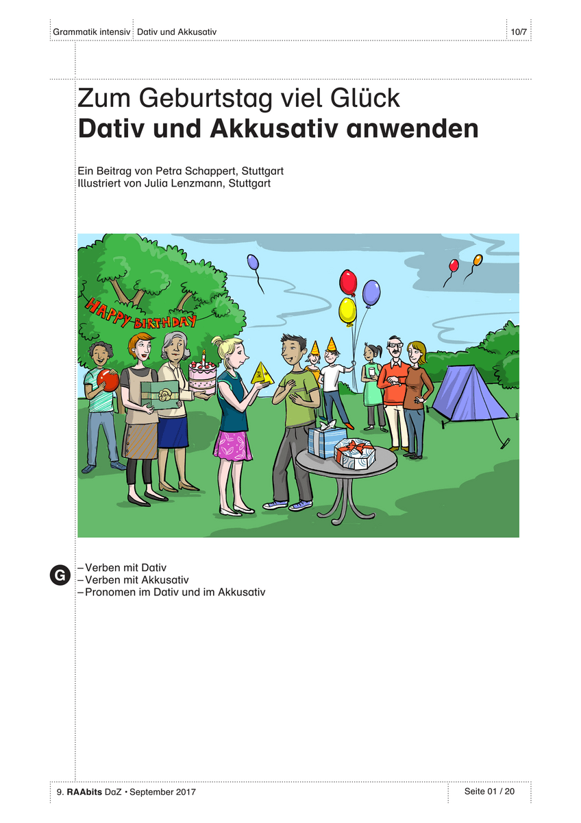 Dativ und Akkusativ anwenden